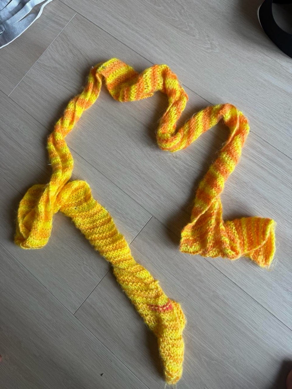 Yellow & Orange Knit Scarf